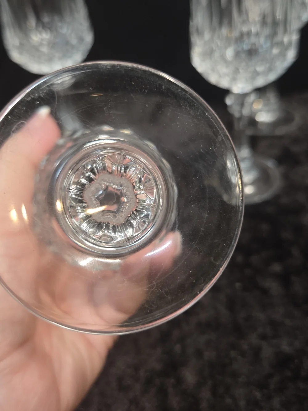 Set of 4  Crystal Wine Glasses 7,25” Cristal d'Arques Glass Stemware Goblet